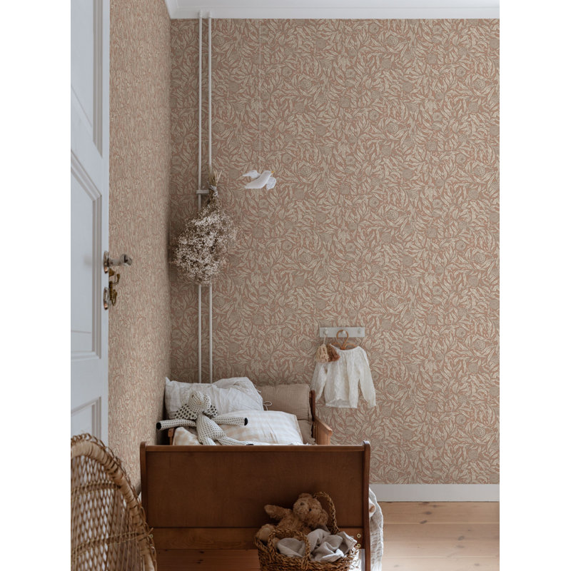 Villa Dalaro 2 Floral Wallpaper Roll, Terracotta