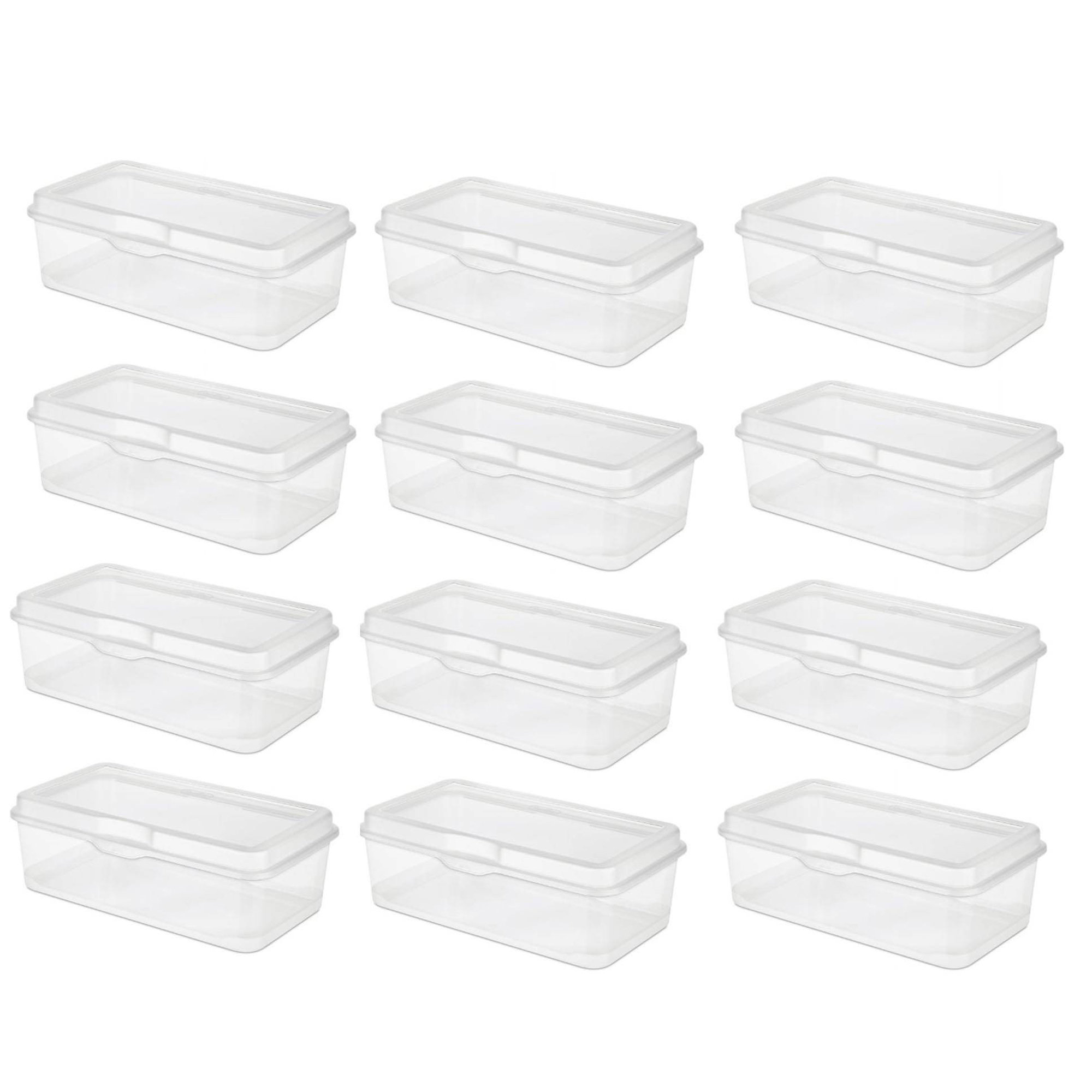 Sterilite Large FlipTop, Stackable Small Storage Bin with Hinging Lid