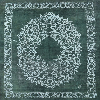 Tapis vert de style oriental