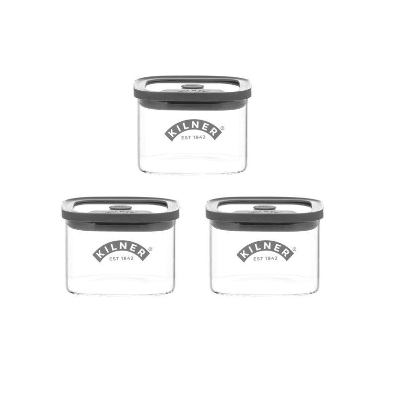 Kilner Fresh Storage Square Jar 0.5L, 3