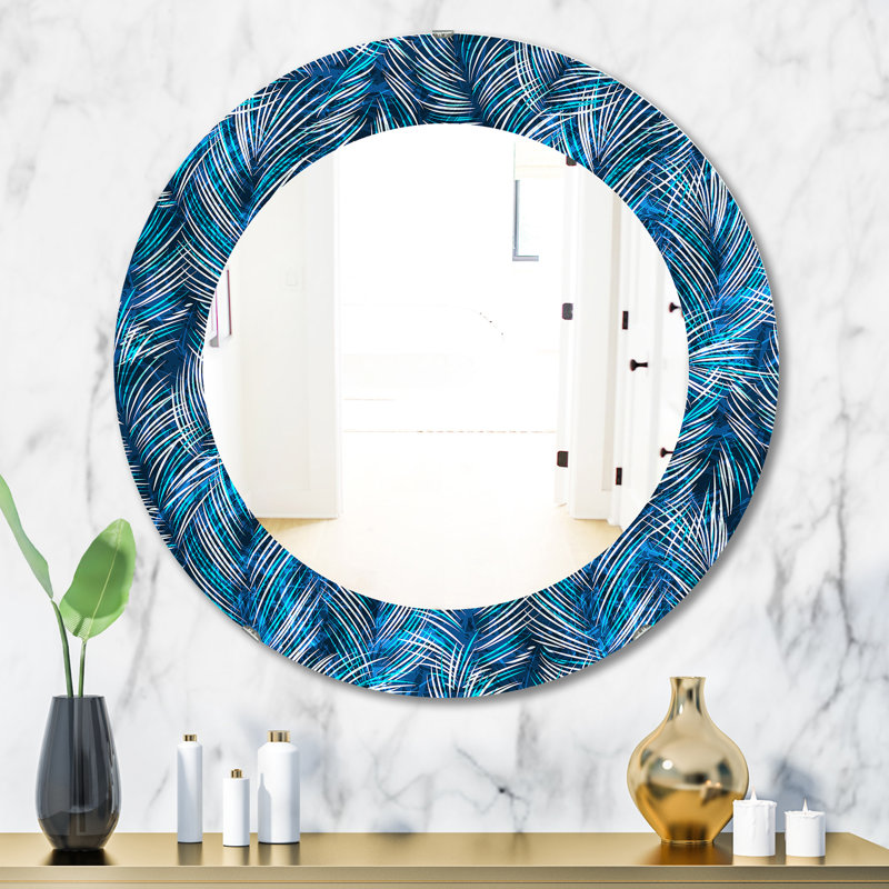 Miroir bohème tropical, H 23,6 po x l 23,6 po