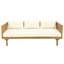Ensemble de conversation d'extérieur 3 places en bois d'acacia avec coussins et table basse
