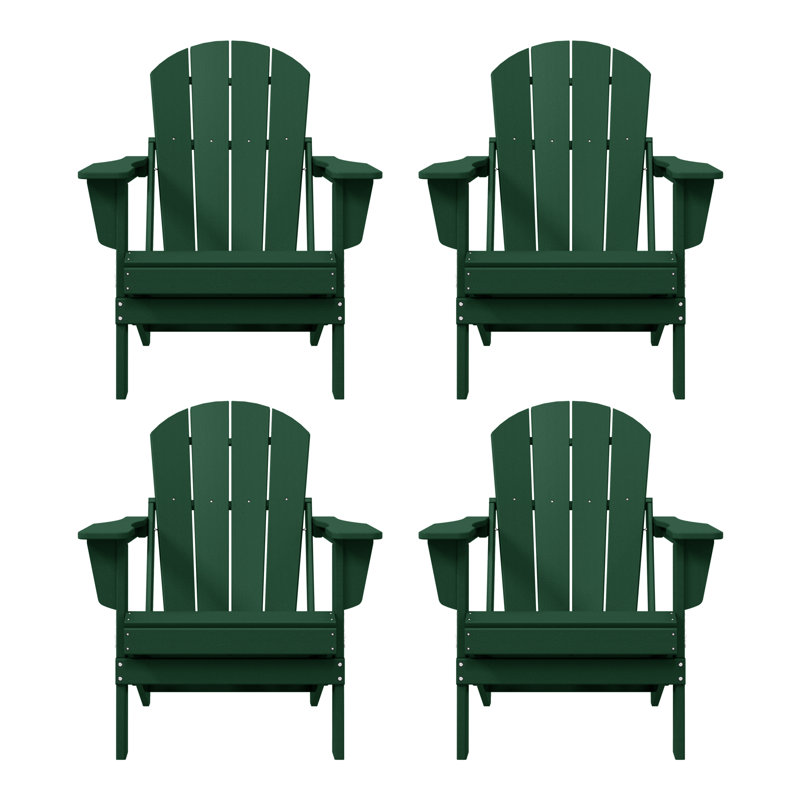 Laguna HDPE Folding Adirondack Chair, Dark Green