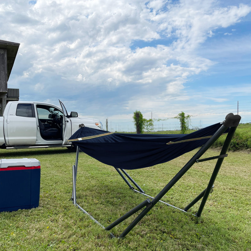 Hamac de camping portatif en toile Tranquillo Uniki, bleu marine, Marine