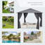 Gazebo de terrasse 3 m x 3 m, abri de jardin avec moustiquaire et rideaux, toit aéré