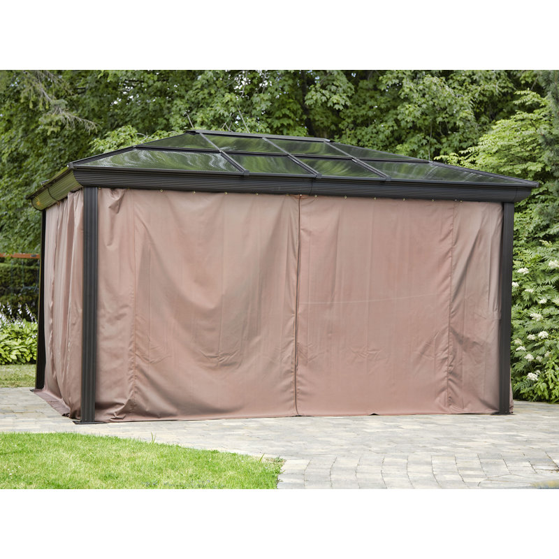 Venus - Gazebo 10x12 Toit de polycarbonate, 16 pi x 12 pi, Brun