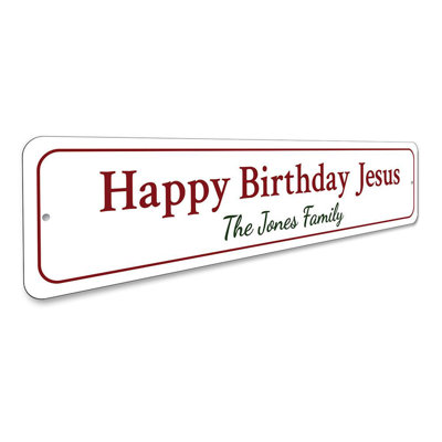 Plaque en aluminium «Jesus» Birthday