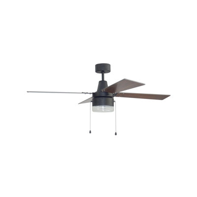 Ventilateur de plafond standard à DEL 48 po à 4 pales avec chaîne de traction et ensemble d'éclairage inclus Melahni
