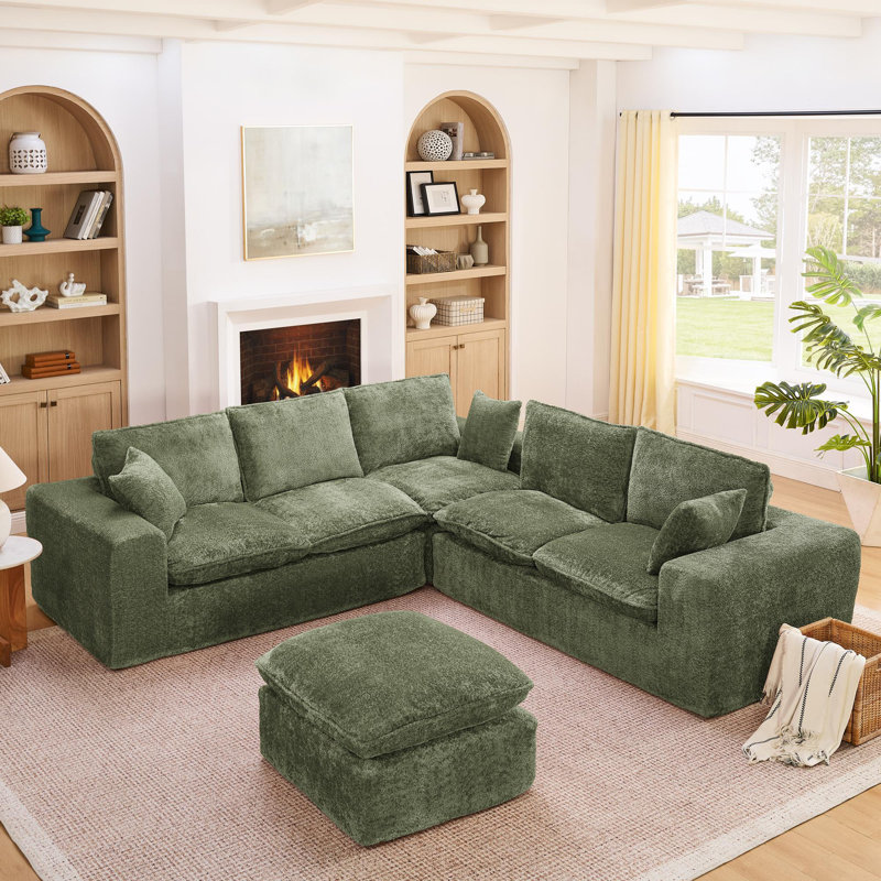 Canapé modulaire en L, Vert