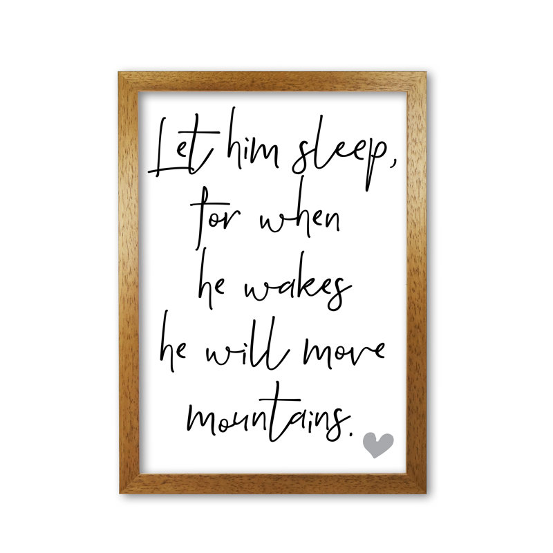 Let Him Sleep - Print, 42 cm H x 30 cm W x 5 cm D, Honey Oak Frame