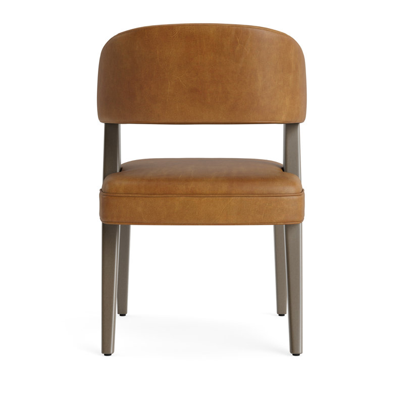 Keane Upholstered Dining Chair, Driftwood, Bedford - Saddle