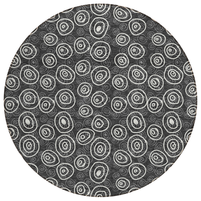 Lavable à la machine intérieur / extérieur Frederiksberg ACN728 - noir, Rond 8 pi