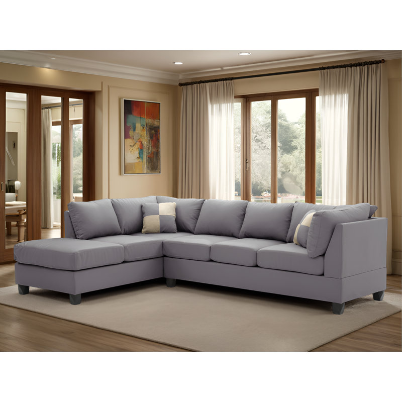 Canapé modulaire Belize, Similicuir gris