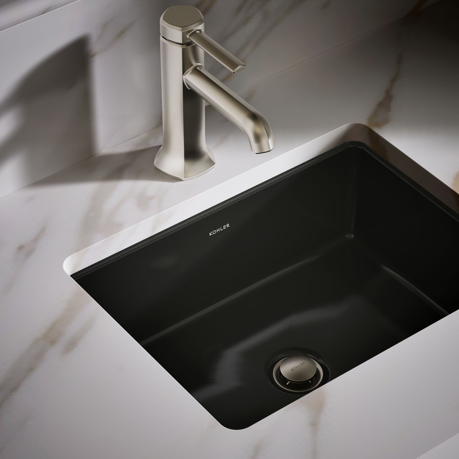 Verticyl Rectangular Undermount Sink, Black