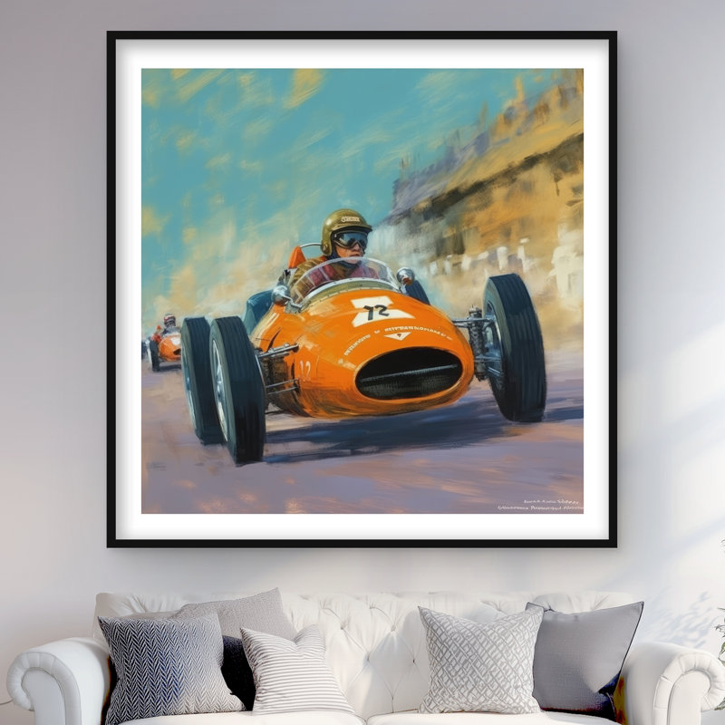 Overtaking - Gray Hobbies Framed Matted Print for Home Decor
