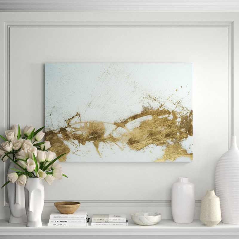Gold Scape With White Print by DAWN SWEITZER, Outdoor, 24" H x 36" W