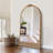 Cortia Arched Rattan and Wood Accent Mirror-68565639