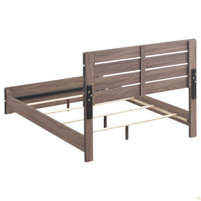 Barrel Oak Panel Eastern King Bed with Slat