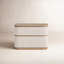 Mariella Nightstand-Beige Painted Linen