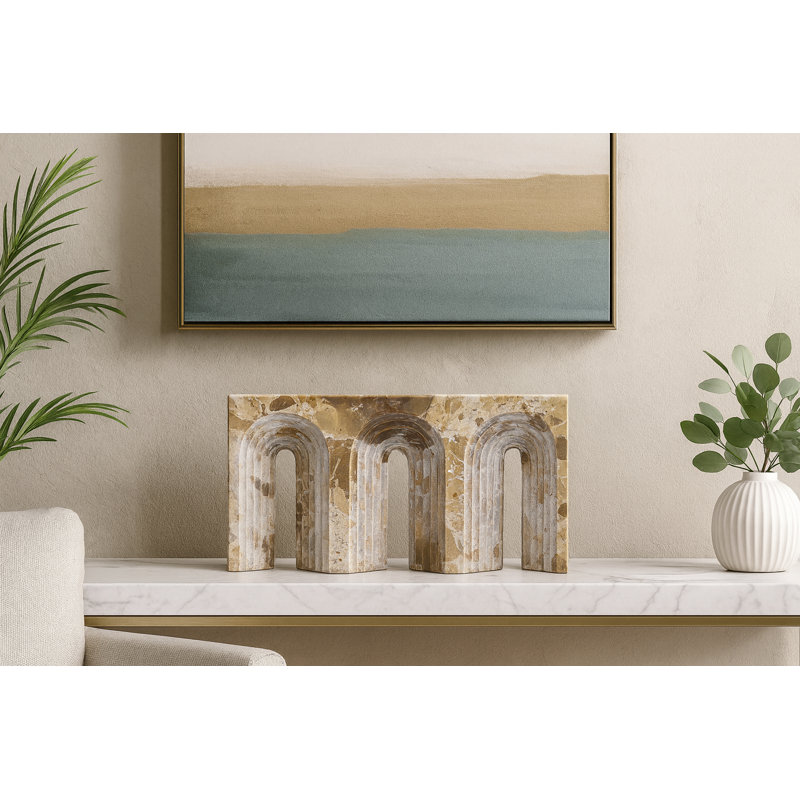 Curva Marble Decorative Object, Beige