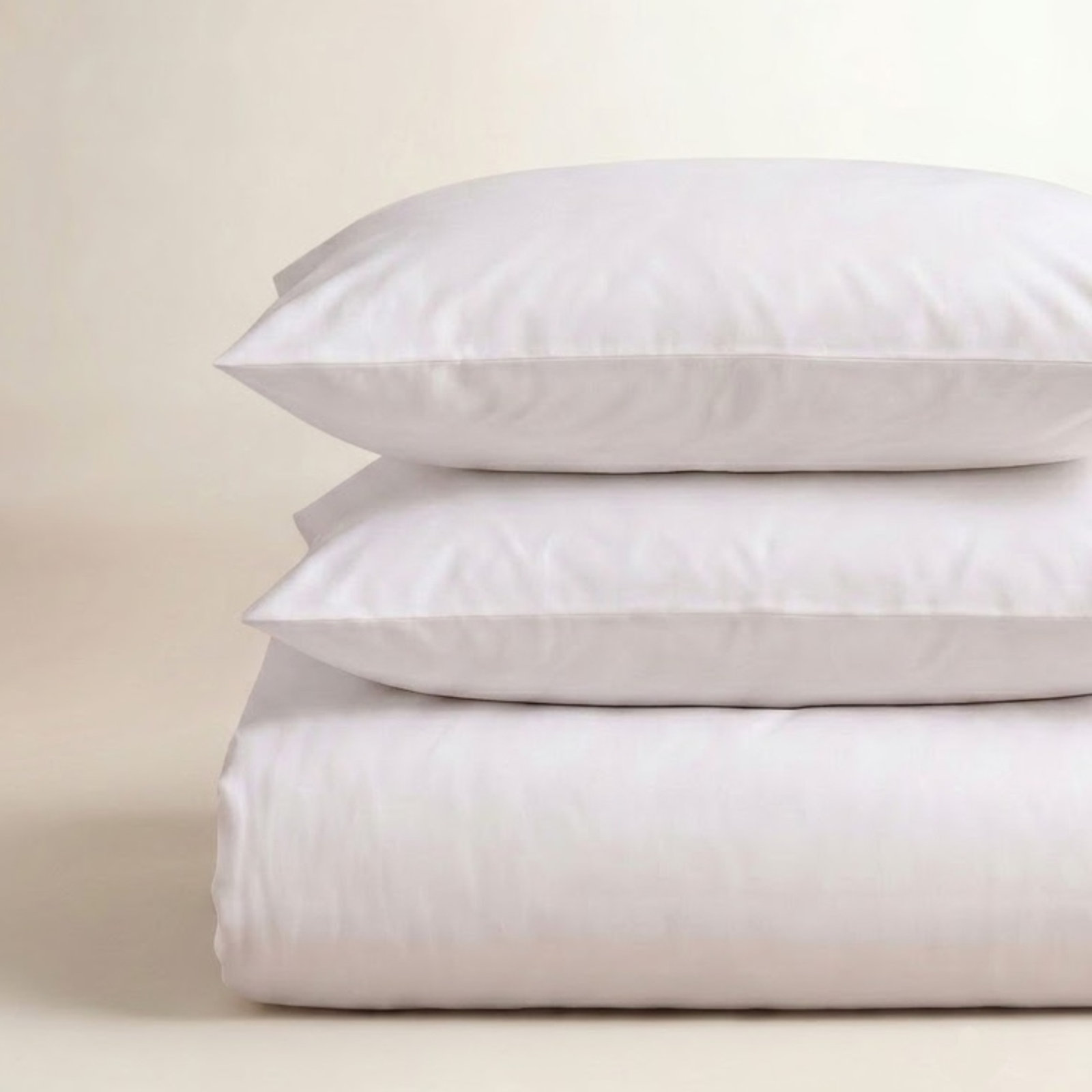 Lyocell Cotton Sheet Set, Queen Sheet Set with 1Fitted Sheet and2Pillowcases, White