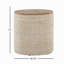 Wood Storage Ottoman In Beige Handwoven Wool And Mango Wood