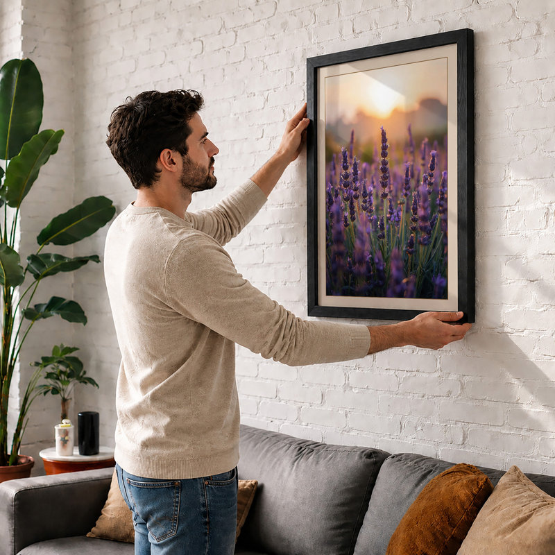 Lavender at Dawn Botanical - Framed Print, Unframed, A4 - 29.7 x 21.0 cm