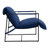 Upholstered Modern Metal Framed Blue Polyester Blend Sling Accent Chair-1200360203