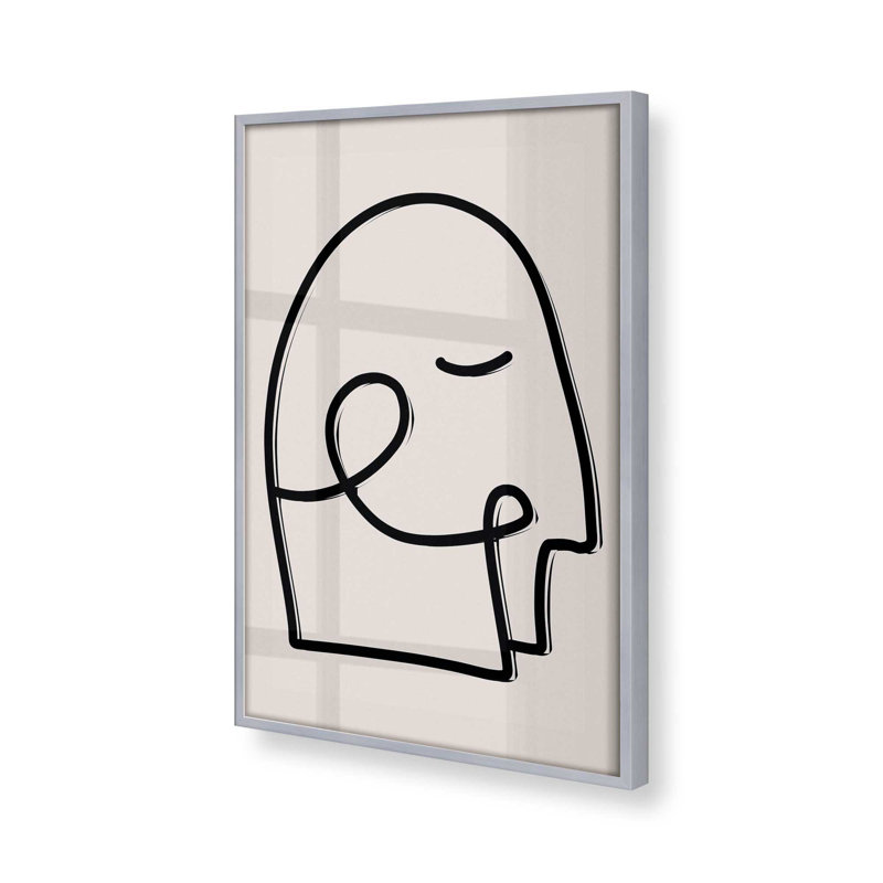 Mindful Gaze v1, impression, H 15,25 po x l 12,25 po x P 1,25 po, Papier avec cadre photo simple en chrome poli