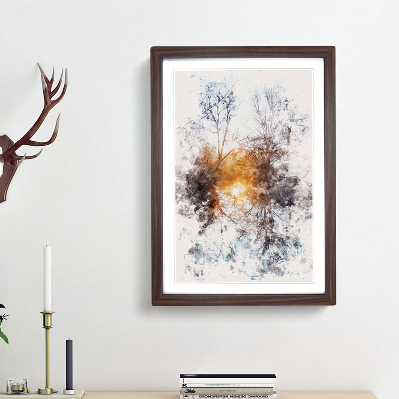 Trees - Picture Frame Graphic Art, Walnut Framed, 33cm H x 24cm W x 2cm D
