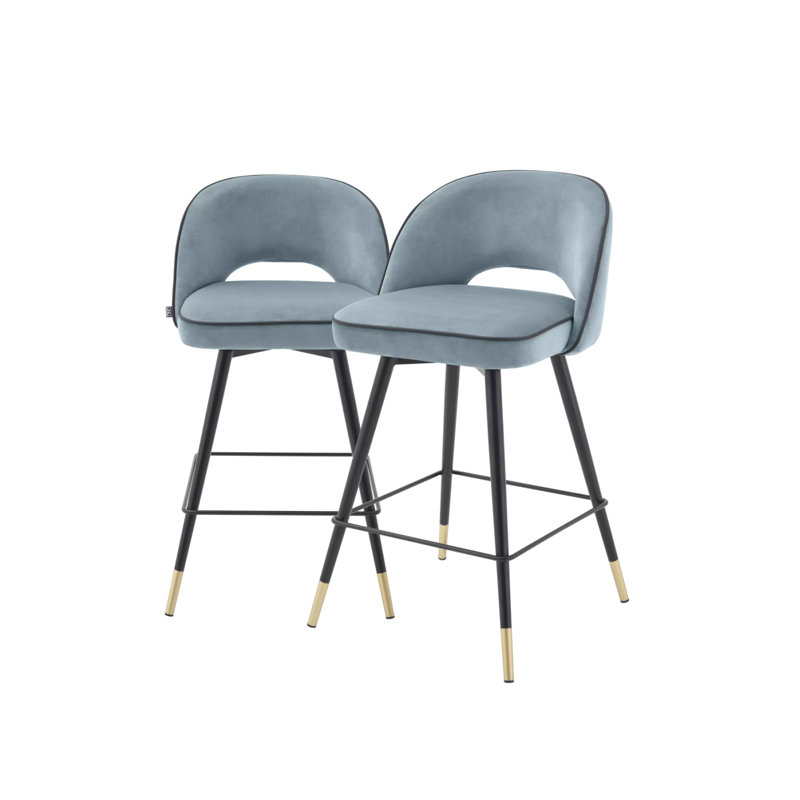 Cliff Swivel Upholstered Stool with Metal Frame, Counter Stool (27" Seat Height), Beige