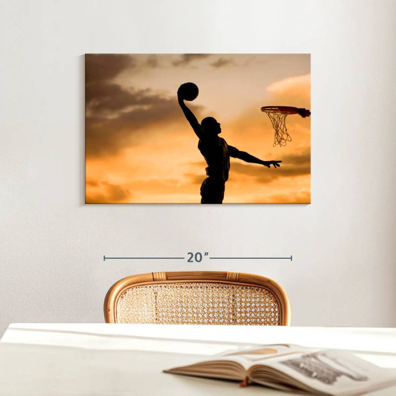 Silhouette de Sirci Basketball Dunk, H 16 po x l 24 po