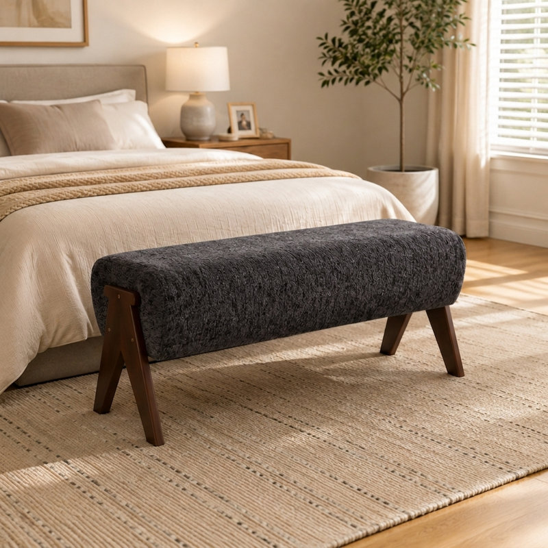 Banc rembourré Modern, Gris