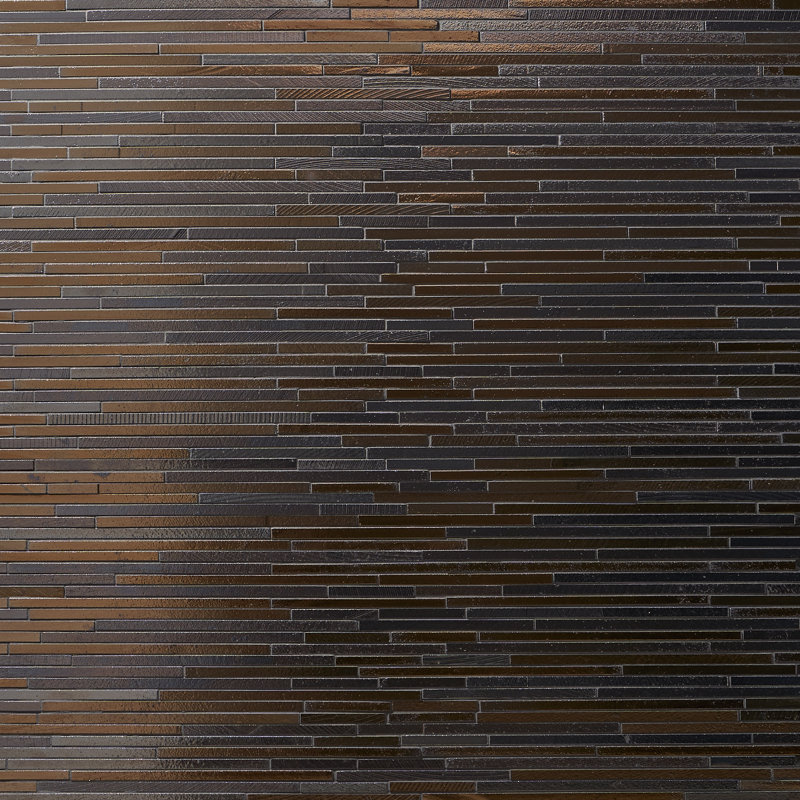 Carrelage mosaïque mince empilable Art Lava (1,34 pieds carrés / chaque), Brun clair / gris foncé