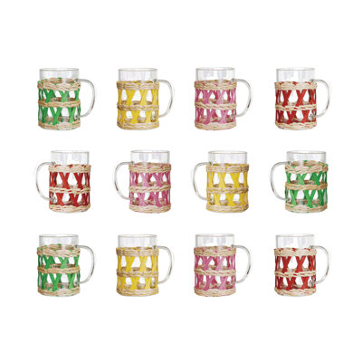Tasse en verre avec manchons en ruppie maritime