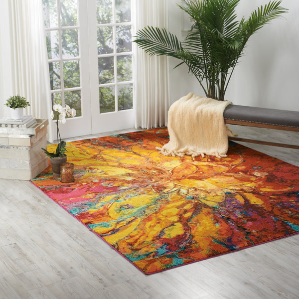 Etta Avenue Bourgeois Yellow/Red Area Rug & Reviews | Wayfair.co.uk