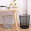 Berriman Silver Round Metal Mesh Open Waste Paper Bin 12L Lightweight Circular Mesh Trash Can( 2 )