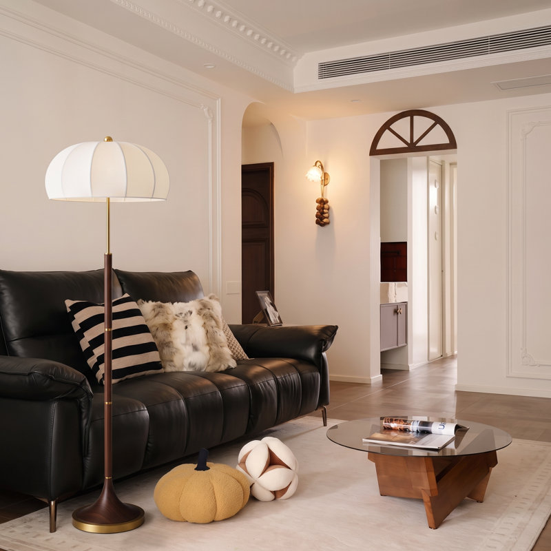 Gold Modern Metal Floor Lamp, Coffee