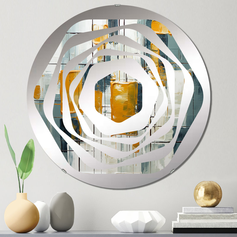 Miroir décoratif carré Expressionism II - Amorphe, 31,4 po x 31,4 po