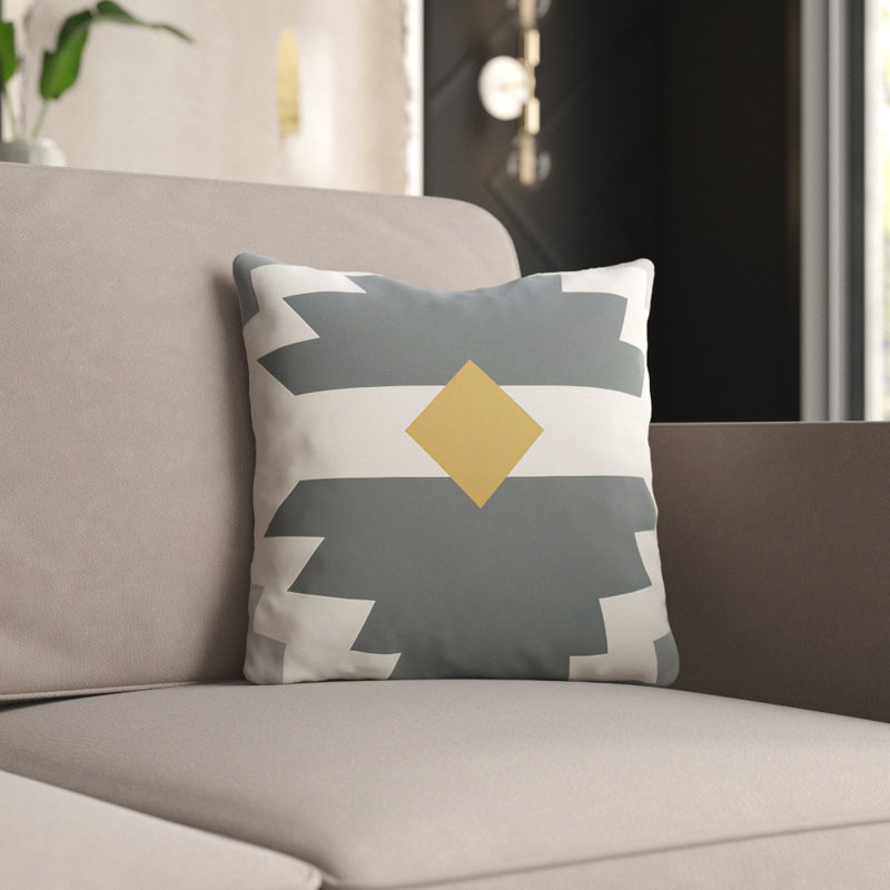  Housse de coussin d'extérieur carré et insert, Gris