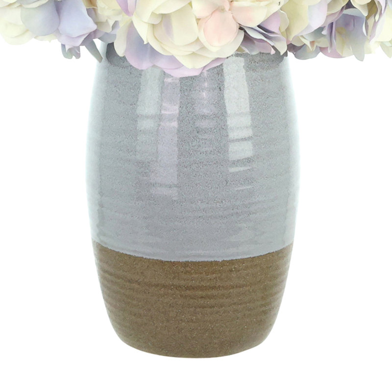 Hydrangeas Arranged in Ceramic Vase, Lavande