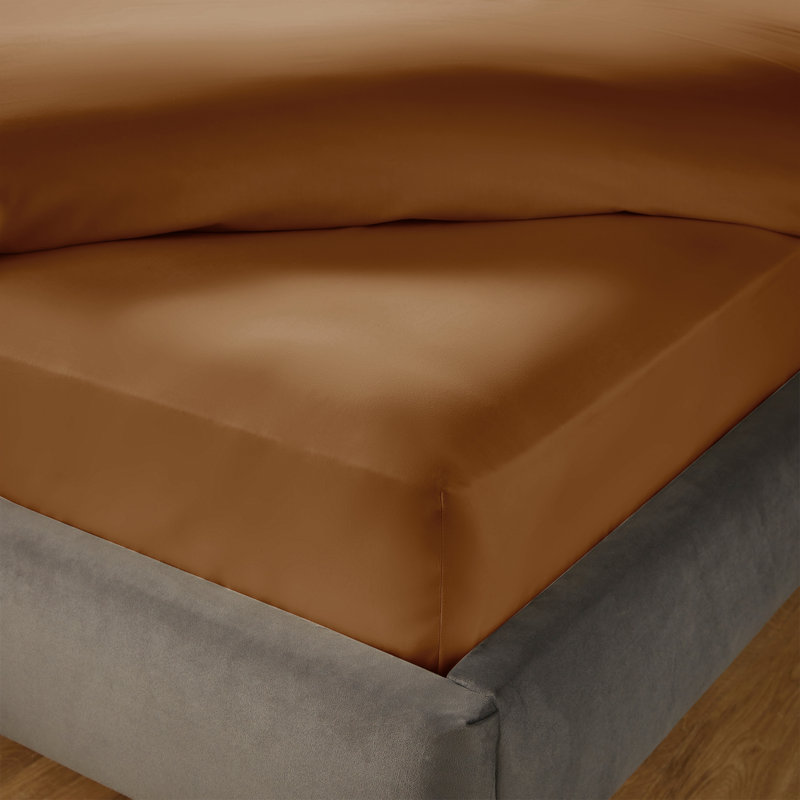 Silentnight Pure Cotton 200 TC Extra Deep Fitted Sheet, Terracotta, Double (4'6)