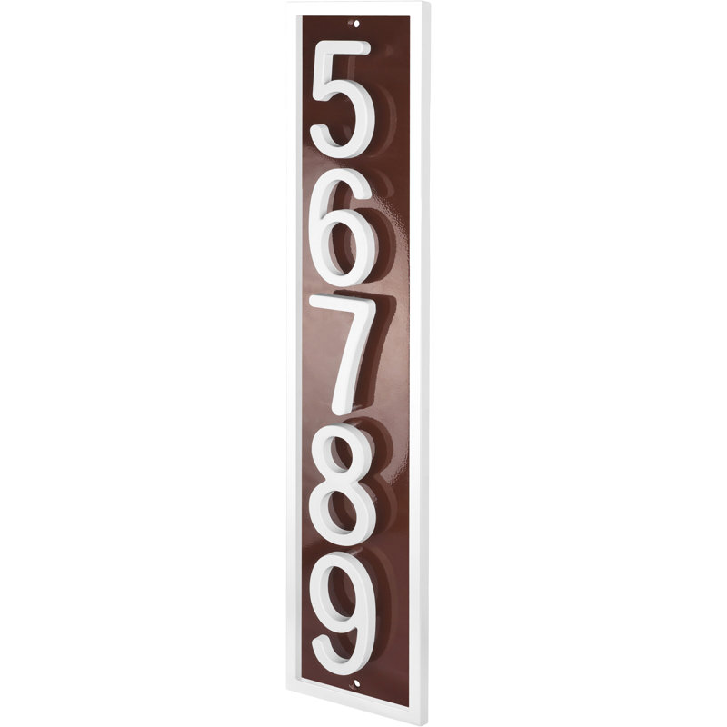 Plaque d'adresse flottante en aluminium Royal Shade, Blanc, Oui, Brun