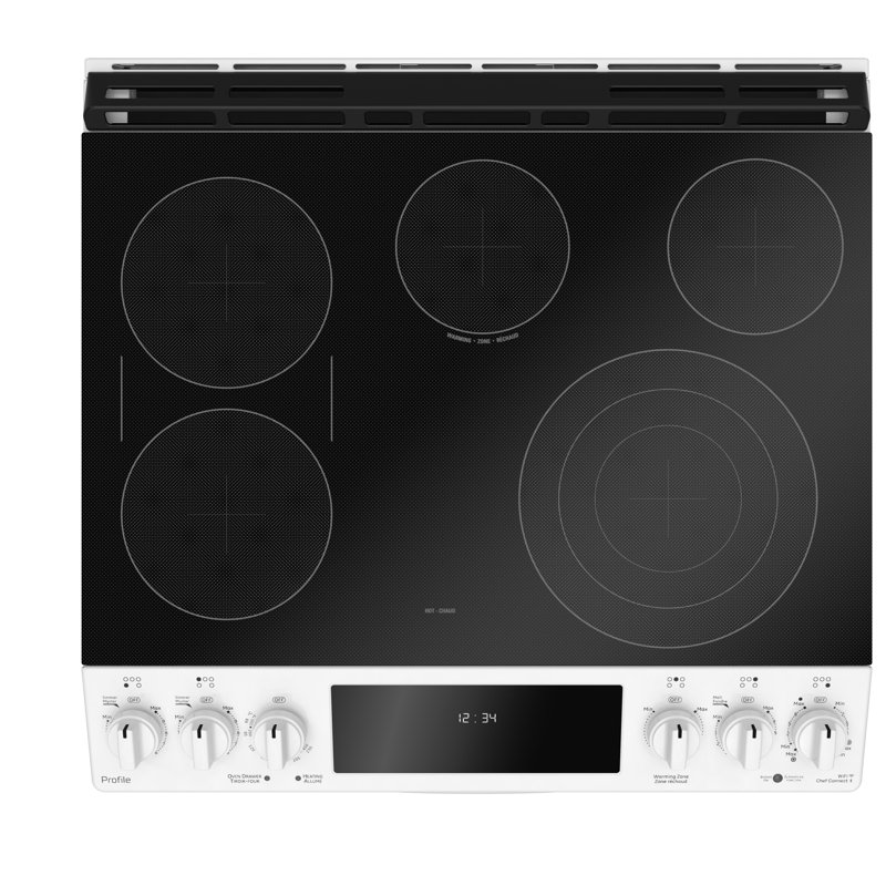Front Control 30" 6.3 cu ft. Slide-In Electric Range, White
