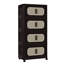 Armoire de rangement pliante classique, élégante et tendance de 51 cm de large, 4 roulettes, utilisable dans de nombreuses pièces, conception à plusieurs niveaux pour un rangement efficace, roulettes