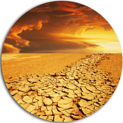 « sécheresse land under spectaculaire sky », reproduction de photo sur métal