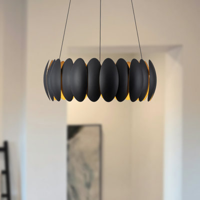 Pablo 20-in Black Dimmable LED Chandelier