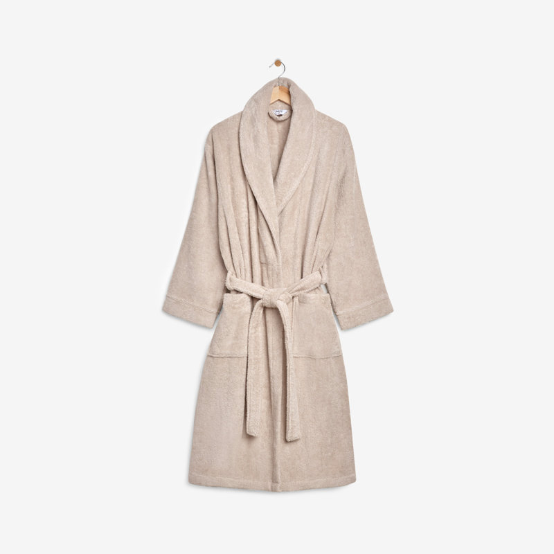 Trautman Mid-Calf Bathrobe with Pockets, M, Stone Grey