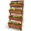 Boîte à fleurs verticale en bois à 4 niveaux avec accents lumineux, doublures et trous de drainage