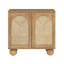 Boho brun clair 31 po Armoire décorative, meuble de rangement pour le hall d'entrée avec pieds en forme de boule et portes arquées